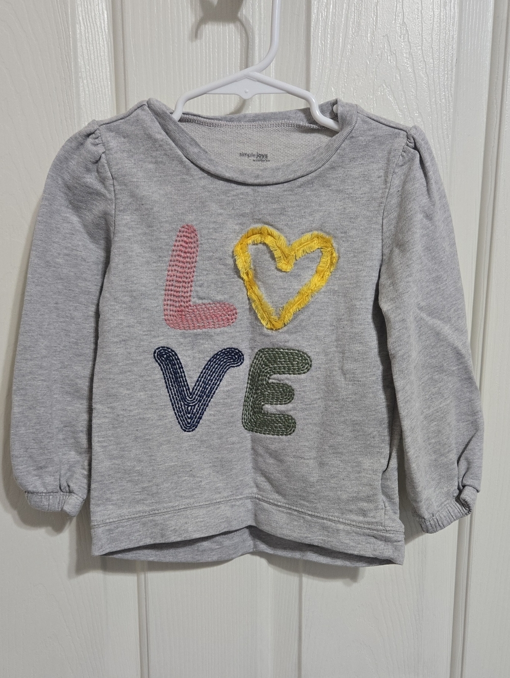 Simple Joys by Carter's Toddler Girls Grey "LOVE" Crewneck Sweatshirt
